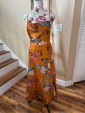 Selfie Leslie Mustard Floral Maxi Dress